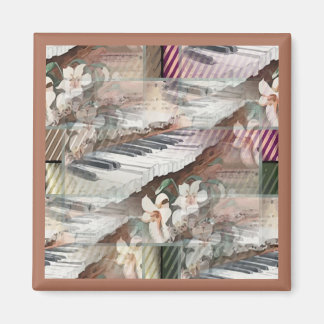 Muziek met Bloemen Magnet Magneet