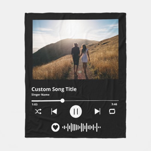 Muziek met combinatie van aangepaste scannable-cod fleece deken (Voorkant)