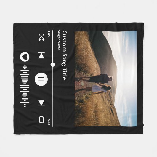 Muziek met combinatie van aangepaste scannable-cod fleece deken (Voorkant (Horizontaal))