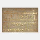  muziek met het gouden kerstblad inpakpapier vel (Voorkant 3)