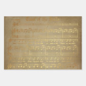  muziek met het gouden kerstblad inpakpapier vel (Voorkant 2)