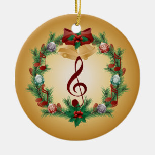 Muziek met kerstmis Treble Clef Ornament Gift