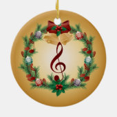 Muziek met kerstmis Treble Clef Ornament Gift (Achterkant)