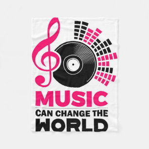Muziek met muziek kan de wereld veranderen fleece deken