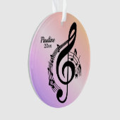 Muziek met naam en jaar ornament (voorkant)