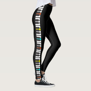 Muziek met piano-toetsenbord leggings