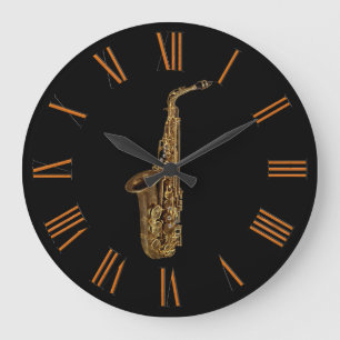 Muziek met saxophone's Wall Clock Grote Klok