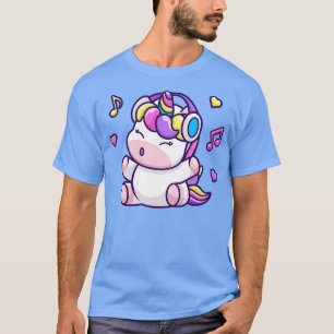 Muziek met Unicorn Luisteren via hoofdtelefoon T-shirt