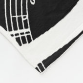 Muziek met zwart-wit spiegelbeeld fleece deken (Hoek)