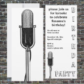 muziek, microfoon Karaoke Birthday Party Kaart