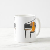 Muziek Minnende Kat Die Piano Speelt Koffiemok (Voorkant rechts)