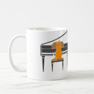Muziek Minnende Kat Die Piano Speelt Koffiemok