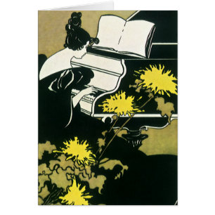  muziek, Miss Traumerei die Piano speelt, Reed