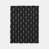 Muziek Motif Melting Treble Clef White en Black Fleece Deken (Voorkant)