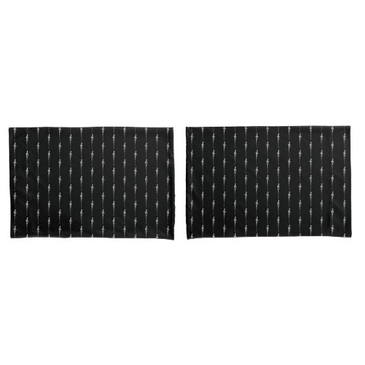Muziek Motif Melting Treble Clef White en Black Kussensloop (Voorkant-Set)