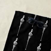 Muziek Motif Melting Treble Clef White en Black Strandlaken (In situ)