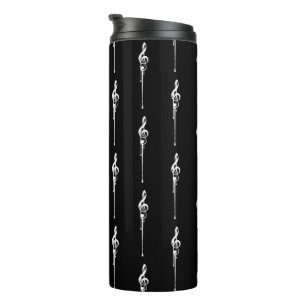 Muziek Motif Melting Treble Clef White en Black Thermosbeker