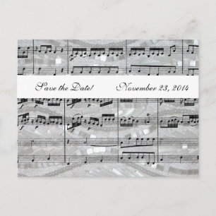 Muziek Mozart en Pearls opslaan Datum Aankondigingskaart