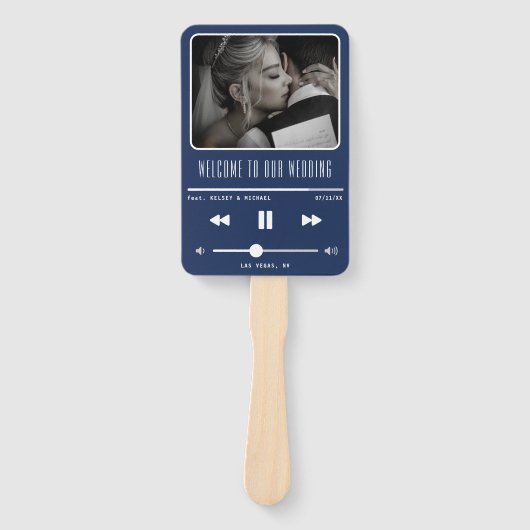 Muziek MP3-speler Blue Wedding Program Handwaaier (Voorkant)