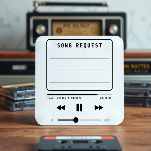 Muziek MP3-speler White Wedding Song Aanvraag Informatiekaartje