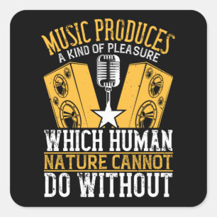 Muziek - muziek maakt een soort plezier vierkante sticker