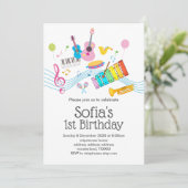 muziek, muziekinstrumenten drum kinder zingend kaart (Staand voorkant)