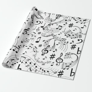 Muziek, muzieknoten cadeaupapier