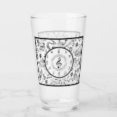 Muziek, muzieknoten glas (Achterkant)