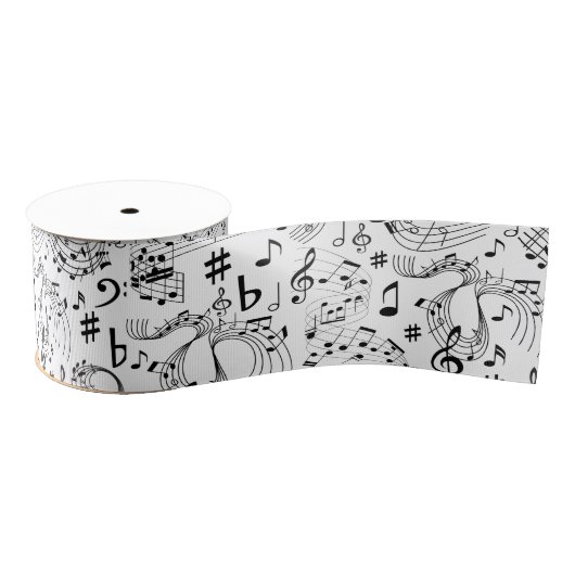 Muziek, Muzieknoten Grosgrain Lint (Spoel)