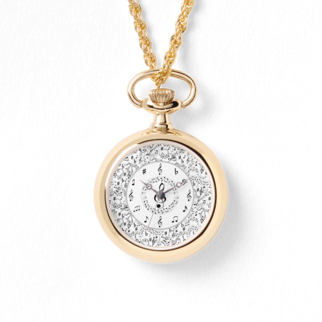 Muziek, muzieknoten horloge (Voorkant)