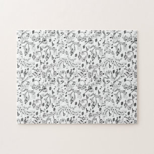 Muziek, muzieknoten legpuzzel