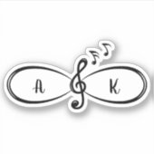 Muziek Muzieknoten Liefde Infinity Symbool Custom Sticker (Voorkant)