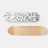 Muziek, muzieknoten skateboard (Horizontaal)