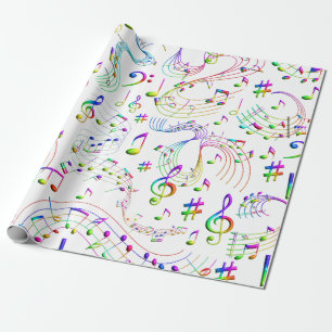 Muziek, muzikale notities cadeaupapier