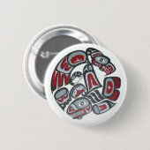 Muziek Native American Tribal Totem Ronde Button 5,7 Cm (Voorkant /achterkant)