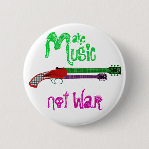 Muziek niet oorlog maken ronde button 5,7 cm