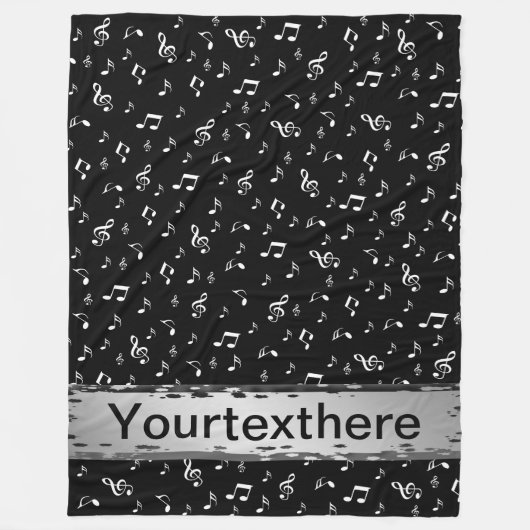 muziek, noot, slim, band, symbool, glanzend, elega fleece deken (Voorkant)