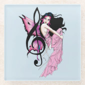 Muziek Note Fairy Glazen Onderzetter (Voorkant)