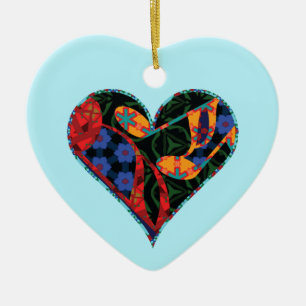 Muziek Note Patterned Heart Keramisch Ornament