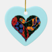 Muziek Note Patterned Heart Keramisch Ornament (Achterkant)