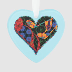 Muziek Note Patterned Heart Ornament