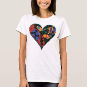 Muziek Note Patterned Heart T-shirt