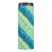 Muziek Note Strepen Bruin en Blauw Thermosbeker (Achterkant)