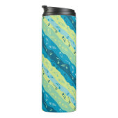 Muziek Note Strepen Bruin en Blauw Thermosbeker (Geroteerd rechts)