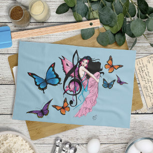 Muziek Note Vlinders Fairy Theedoek