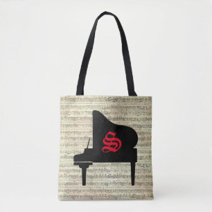 Muziek Notitie Canvas tas Piano Muziek Thema