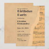  muziek notitie verjaardag kaart (Voorkant / Achterkant)