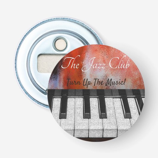 Muziek omhoog zetten button flesopener (Voorkant)