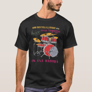 Muziek onderschat nooit een meisje met batterij t-shirt