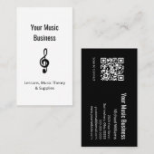 Muziek Onderwijs Lessen QR code Treble Clef Visitekaartje (Voorkant / Achterkant)